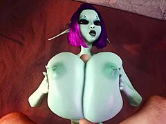 Soria's titfuck with a monster cock! Big tits bouncing wildly!