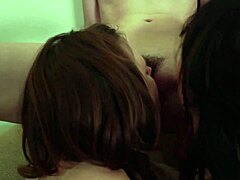 Young girls lick big clits in hot lesbian sex