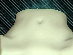 sexy anal with candy in favorite position. huge cock drips cum on her pussy close up.