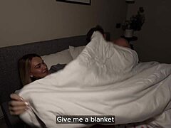 Wow! Busty Blonde Shows Wild Moves for a Blanket!