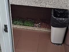 Small 18+ Cock Handjob In Public Bathroom