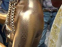 Osu Gold Powder Show Reveals Nipples in Costume Slip
