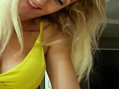 blonde couple has orgasm with farting fetish at home