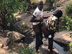 Just had a quick bang by the riverside with this Asian hottie and her big cock lover. Man, that outdoor action was wild!