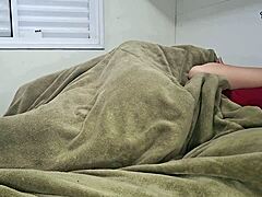 Married Housewife Cums From Husband Cunilingus Almost Caught By Son