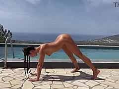 Naked Sensual Yoga Session With Roxy Fox Featuring Stretching And Big Tits Workout Poses