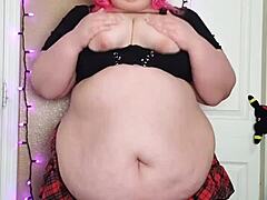 Hairy BBW Skips Panties for Bold Display