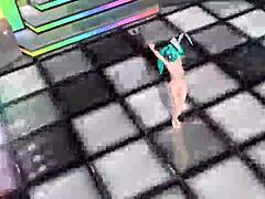 hatsune miku in full nude bunny costume, goddess with big ass and tits