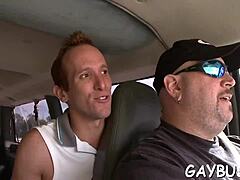 Watch this cute guy sucking cock and getting fucked hard!