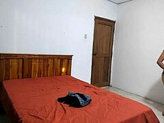 Cock-addicted woman MASTURBATES her beautiful PUSSY with a VIBRATOR in homemade scene with neighbors!