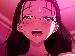 Old man seduces busty teacher in hentai