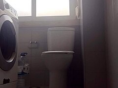 He shaved his big dick and spat out lots of milk!