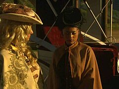 Still got my riding chaps on, Brooke Ballentyne says as she takes deepthroat doggystyle assfucking and creampie facial from big cock.