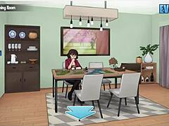 House Chores With Maid In Cartoon Style.