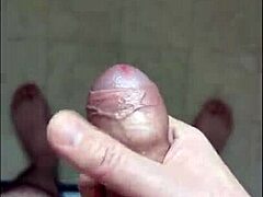 Double angle view of intense solo masturbation session