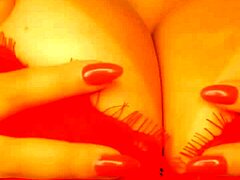 Hot brunette teases with titsfuck and anal