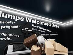 Roblox cat girl gets pounded by big black cock!