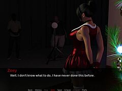 Zoey gives christmas blowjob to big black cock