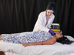 Nurse uses defibrillation to save patient in emergency room.