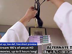 Minnie Rose ग्लव्स में झुककर POV चूत चुदाई के दौरान कराहती है, नेचुरल बूब्स हिलते हैं जब तक क्रिमपाई नहीं फटता