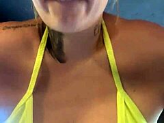 African amateur with big tits trains at Copacabana gym showing wet pussy to beach crowd