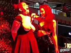 Fat Chick from Public Crowd Gets Erotic Wax Play on Outdoor Stage in Spanish Heat!