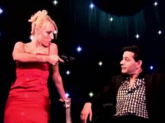 Blonde milf mom takes deepthroat anal doggystyle with shaved pussy and asshole action in shoes.