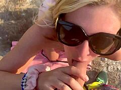 blowjob in the mountains, she’s choking on it, so hot! 😈