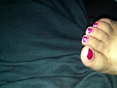 I got an amateur mexican footjob from this hot babe, it was so intense and she stroked my cock with her feet perfectly, wow.