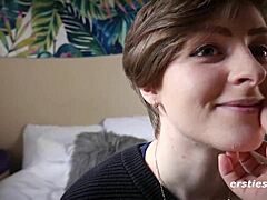 hard deep lesbian strap on fucking with toys and orgasm