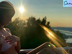 hungarian latina brunette's nipples played in public paradise