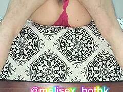 milf in red lingerie flaunting her natural tits 😍