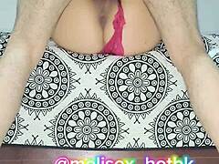 milf in red lingerie flaunting her natural tits 😍