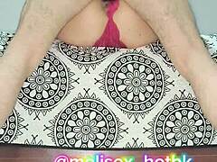 milf in red lingerie flaunting her natural tits 😍