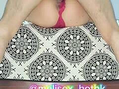 milf in red lingerie flaunting her natural tits 😍