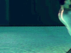 Giantess performs anal vore at night.