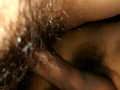 Asian couple fucks doggystyle with cum on pussy