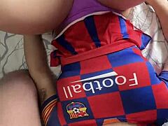 hot cheerleader with big ass fucks two cocks 😏