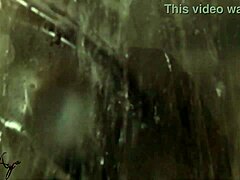 Latex Mistress Teases In Shower With Nylon And Leggings