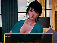 In my new family, the brunette with big tits plays a game that leads to unexpected adventures