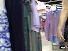 Czech teen 18+ seduced at hypermarket for POV action.