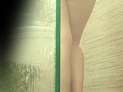 Argentina shaves her tight pussy in the shower