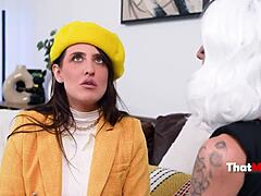 Charlie and Aubree Valentine persuade for donation with strapon