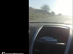 Intense Handjob Action in the Car with Big Cock