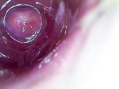 the camera explores my creamy juicy pussy with dildo until i cum hard