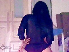Delicious pussy on sexy Asian girl with big ass gets fucked at midnight in pov style