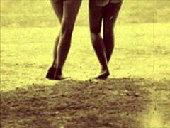 Vintage erotic illustration of antique hairy lesbian scene