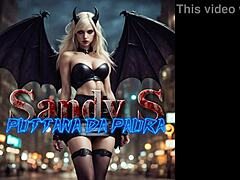 Italian milf in cosplay gives blowjob