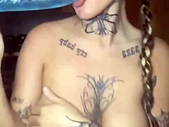 Horny Scottish emo slut fingers her tight little ass