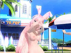 Megurine Luka and Meiko rock full nude in summer idol project!